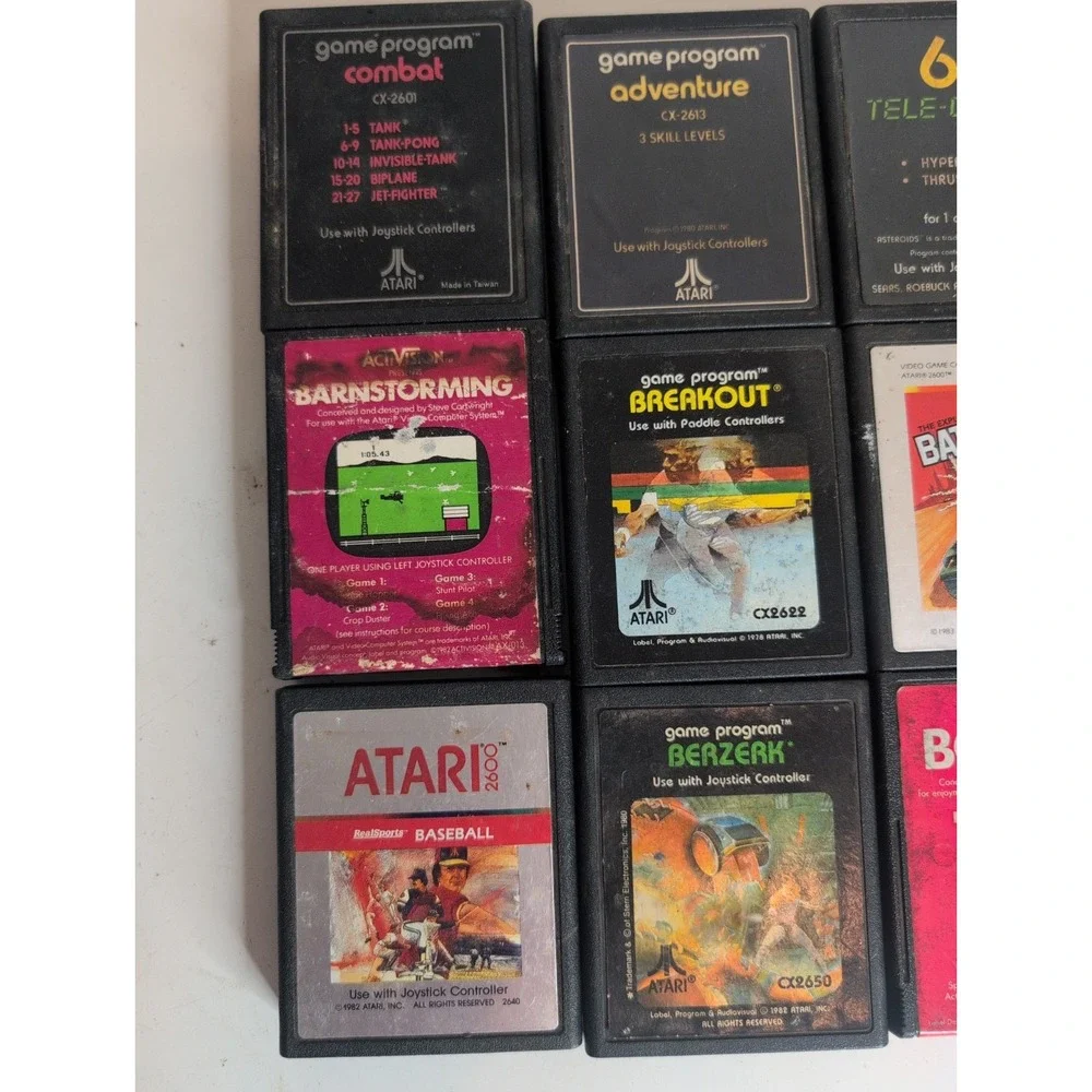 Mixed Lot Of 12 Atari 2600 Games Combat Battlezone Baseball Berzerk Boxing More